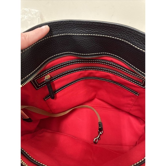 Dooney & Bourke Black on Black Pebble Leather Shopper Tote Bag Purse FS Charity - Picture 16 of 16